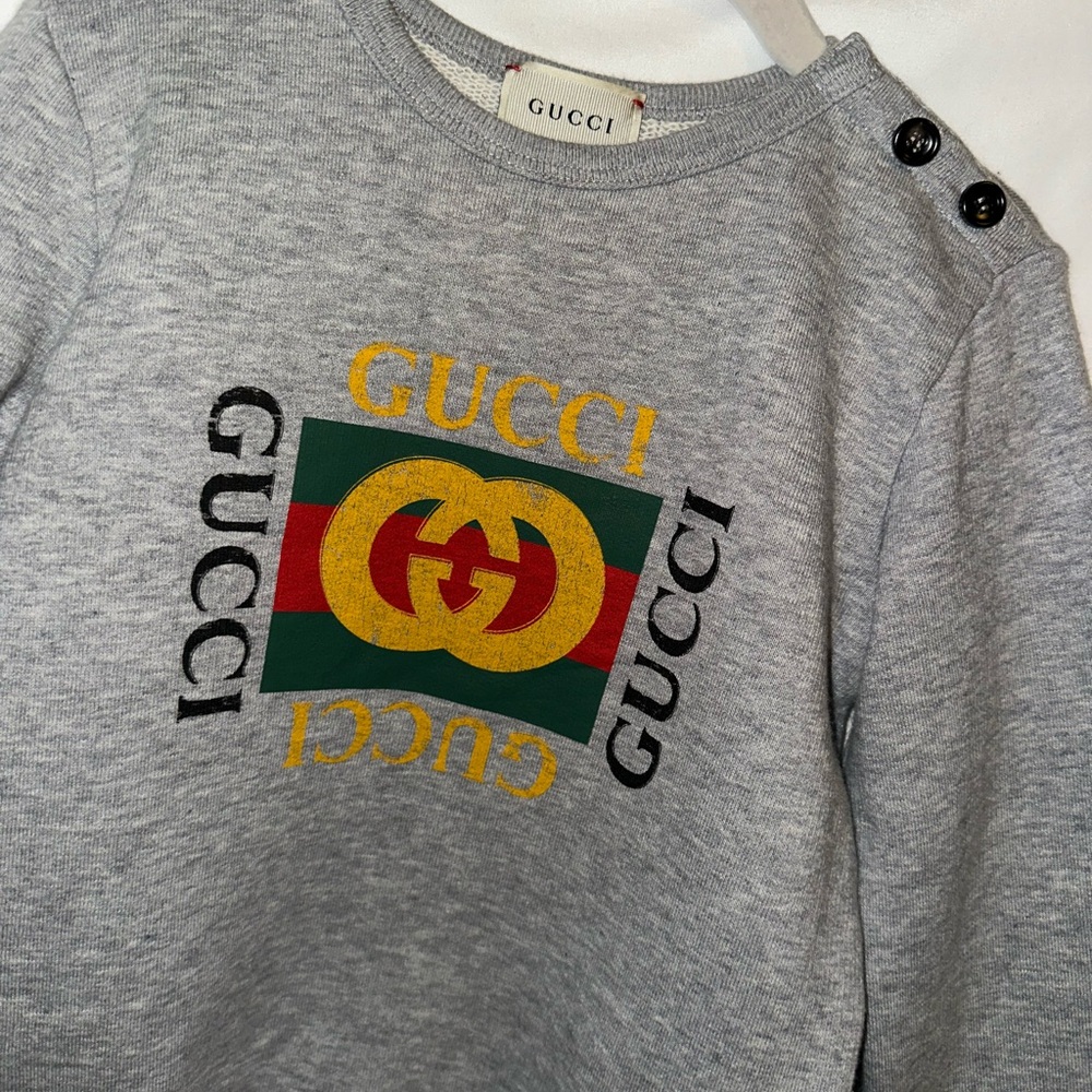 Gucci Kids Gray Logo Sweatshirt